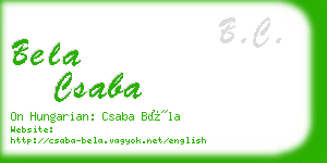 bela csaba business card